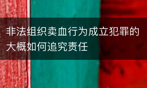 非法组织卖血行为成立犯罪的大概如何追究责任