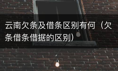 云南欠条及借条区别有何（欠条借条借据的区别）