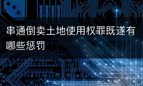 串通倒卖土地使用权罪既遂有哪些惩罚