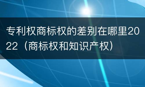专利权商标权的差别在哪里2022（商标权和知识产权）