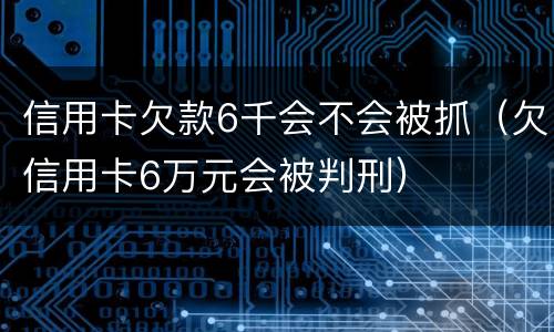 信用卡欠款6千会不会被抓（欠信用卡6万元会被判刑）