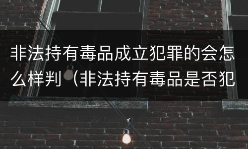 非法持有毒品成立犯罪的会怎么样判（非法持有毒品是否犯罪）
