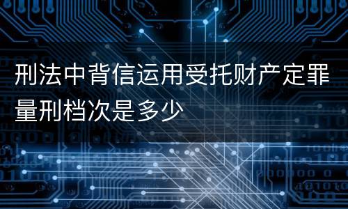 刑法中背信运用受托财产定罪量刑档次是多少