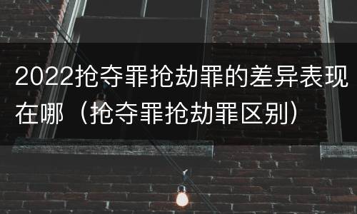 2022抢夺罪抢劫罪的差异表现在哪（抢夺罪抢劫罪区别）
