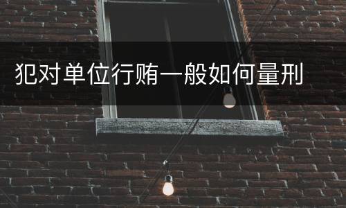 犯对单位行贿一般如何量刑
