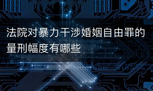 法院对暴力干涉婚姻自由罪的量刑幅度有哪些