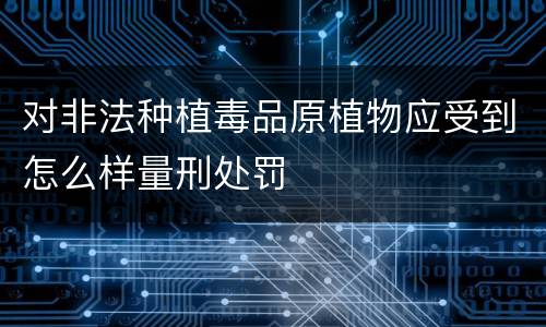 对非法种植毒品原植物应受到怎么样量刑处罚