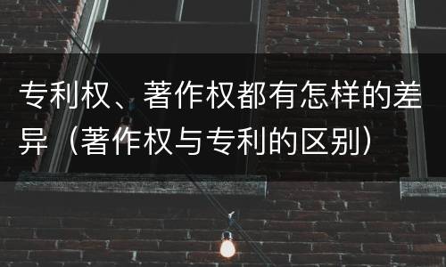 专利权、著作权都有怎样的差异（著作权与专利的区别）