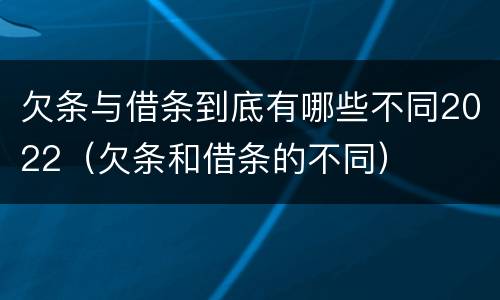 欠条与借条到底有哪些不同2022（欠条和借条的不同）