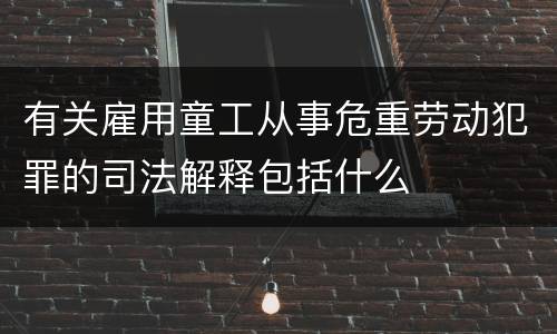 有关雇用童工从事危重劳动犯罪的司法解释包括什么