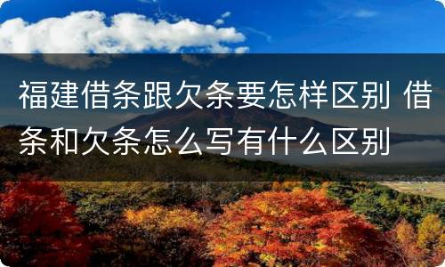 福建借条跟欠条要怎样区别 借条和欠条怎么写有什么区别