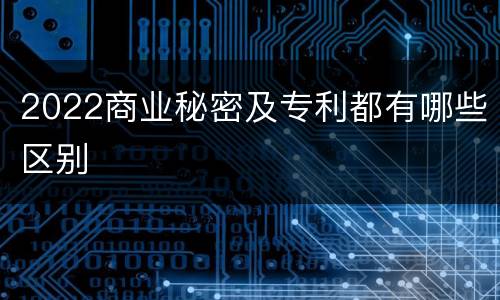 2022商业秘密及专利都有哪些区别