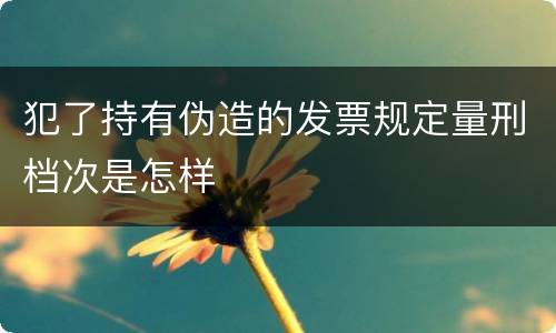 犯了持有伪造的发票规定量刑档次是怎样