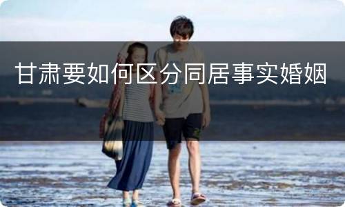 甘肃要如何区分同居事实婚姻