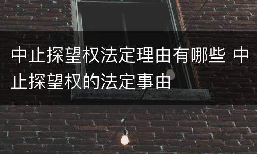 中止探望权法定理由有哪些 中止探望权的法定事由