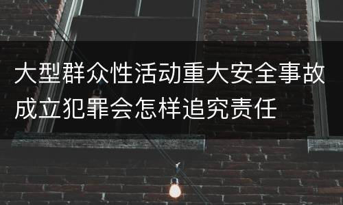 大型群众性活动重大安全事故成立犯罪会怎样追究责任