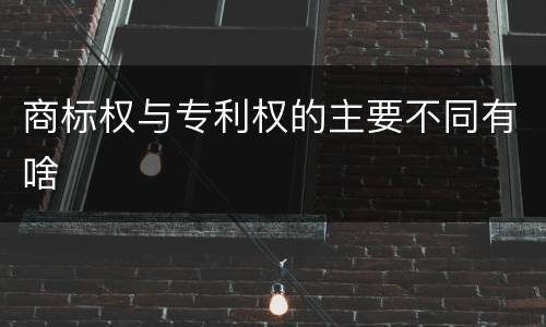 商标权与专利权的主要不同有啥