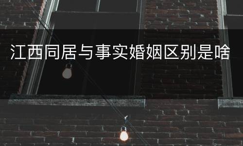 江西同居与事实婚姻区别是啥