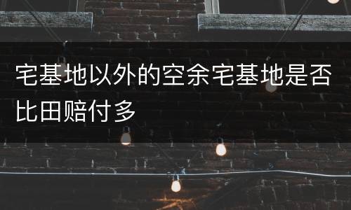 宅基地以外的空余宅基地是否比田赔付多