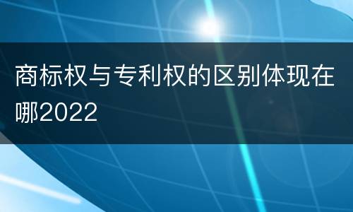 商标权与专利权的区别体现在哪2022