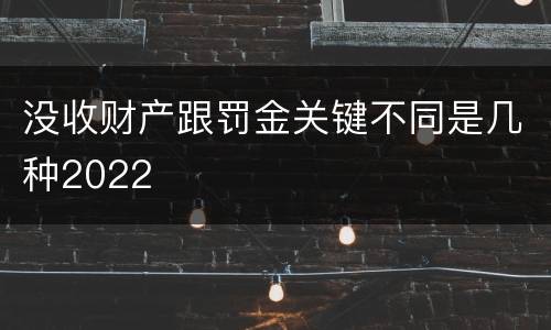 没收财产跟罚金关键不同是几种2022