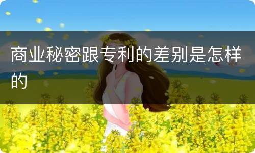 商业秘密跟专利的差别是怎样的