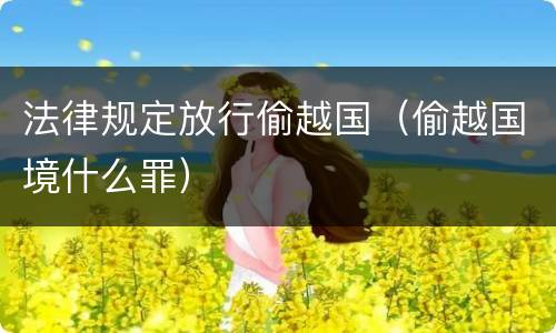 法律规定放行偷越国（偷越国境什么罪）
