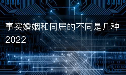 事实婚姻和同居的不同是几种2022