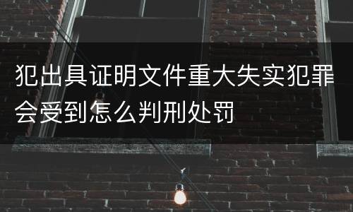 犯出具证明文件重大失实犯罪会受到怎么判刑处罚