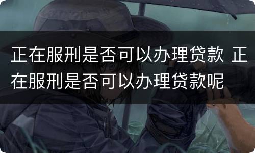 正在服刑是否可以办理贷款 正在服刑是否可以办理贷款呢