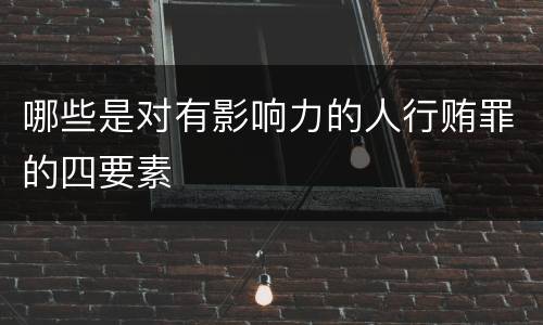 哪些是对有影响力的人行贿罪的四要素