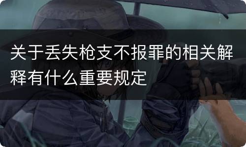 关于丢失枪支不报罪的相关解释有什么重要规定