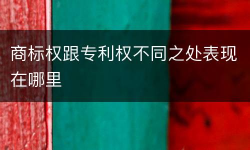 商标权跟专利权不同之处表现在哪里