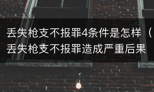 丢失枪支不报罪4条件是怎样（丢失枪支不报罪造成严重后果）