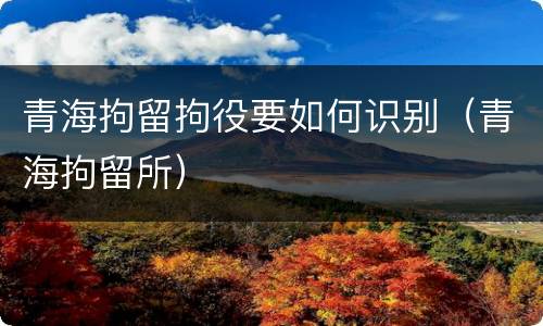 青海拘留拘役要如何识别（青海拘留所）