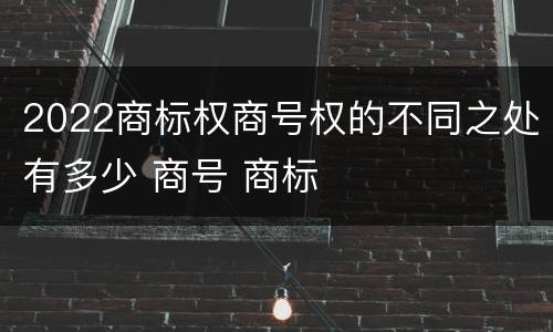 2022商标权商号权的不同之处有多少 商号 商标