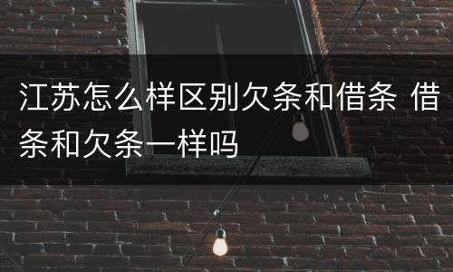 江苏怎么样区别欠条和借条 借条和欠条一样吗