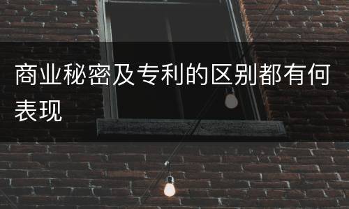 商业秘密及专利的区别都有何表现