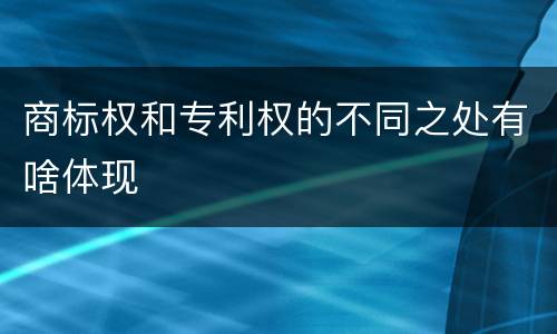 商标权和专利权的不同之处有啥体现