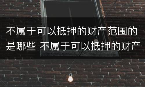 不属于可以抵押的财产范围的是哪些 不属于可以抵押的财产范围的是哪些