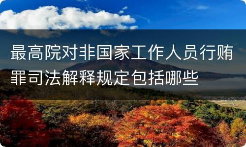 最高院对非国家工作人员行贿罪司法解释规定包括哪些