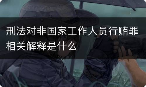刑法对非国家工作人员行贿罪相关解释是什么