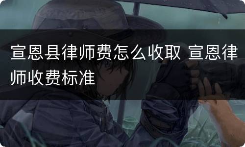 宣恩县律师费怎么收取 宣恩律师收费标准
