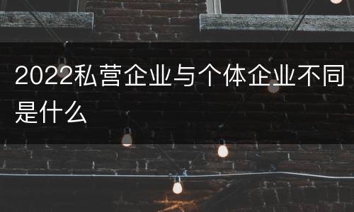 2022私营企业与个体企业不同是什么