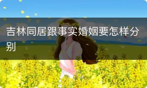 吉林同居跟事实婚姻要怎样分别