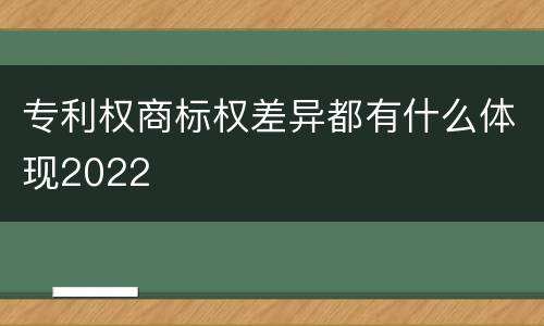 专利权商标权差异都有什么体现2022