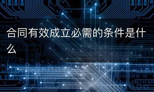 合同有效成立必需的条件是什么