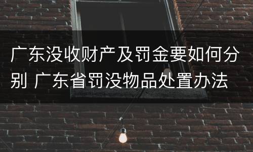 广东没收财产及罚金要如何分别 广东省罚没物品处置办法