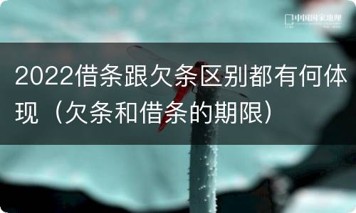 2022借条跟欠条区别都有何体现（欠条和借条的期限）