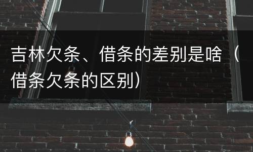 吉林欠条、借条的差别是啥（借条欠条的区别）